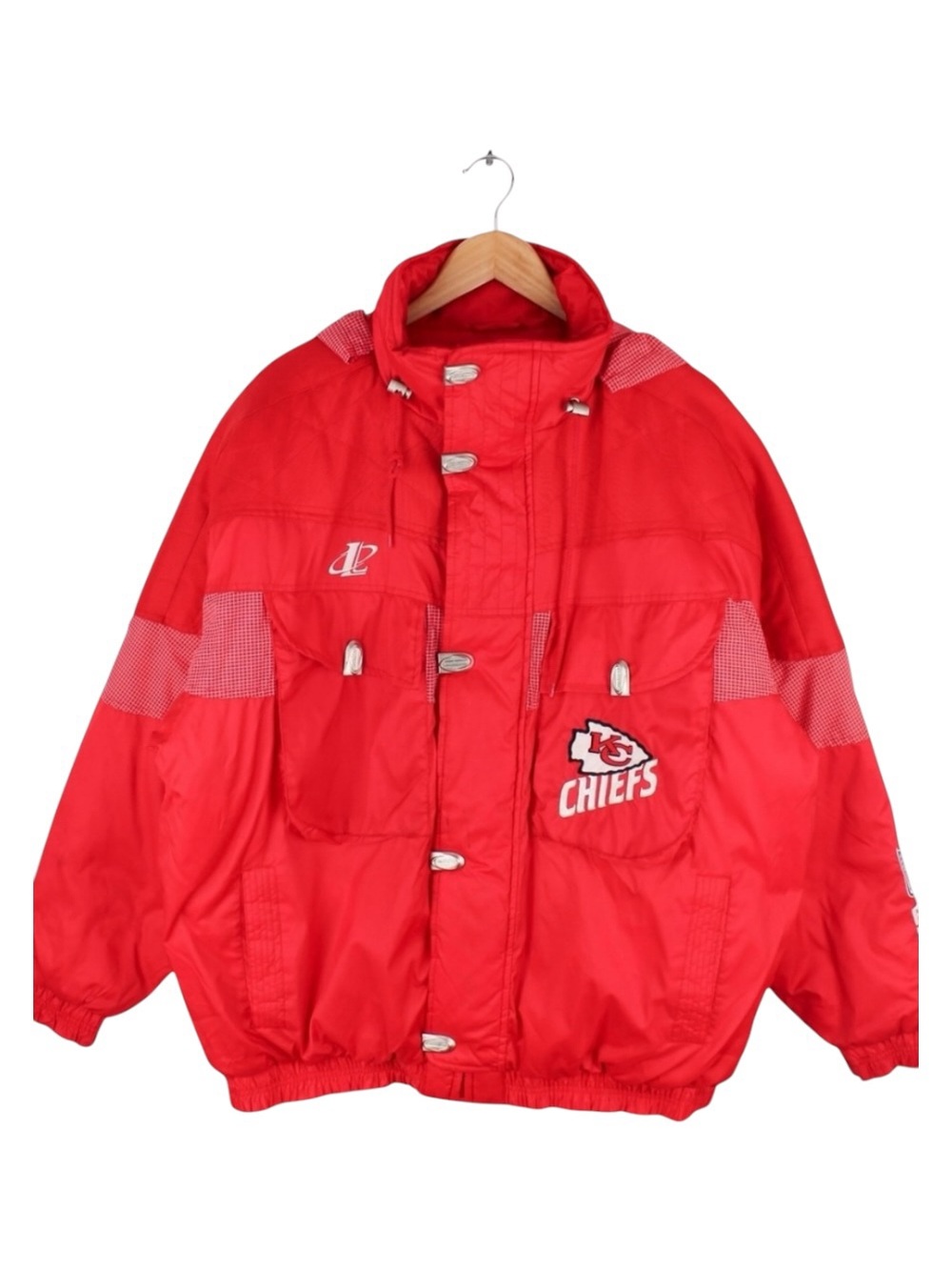 Vintage Kansas City Chiefs Puffer Jacket Pro Line Logo Athletic Red Size XL NFL